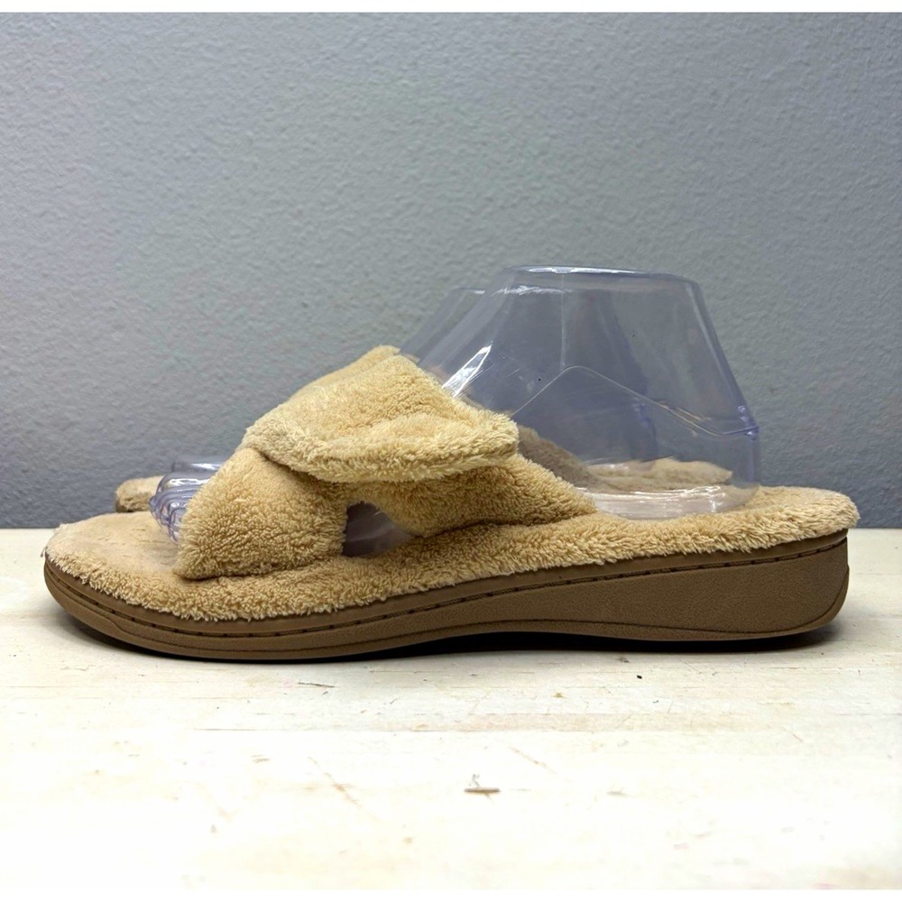 Vionic Beige Relax Fuax Shearling Slide Sandals 9